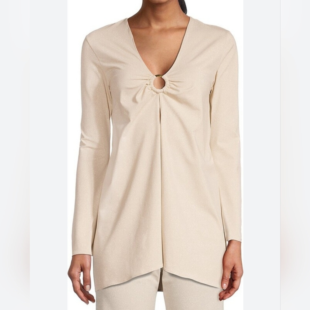 Sara Christina Cream Gold Shimmer Nerea Tunic NWT Size Medium